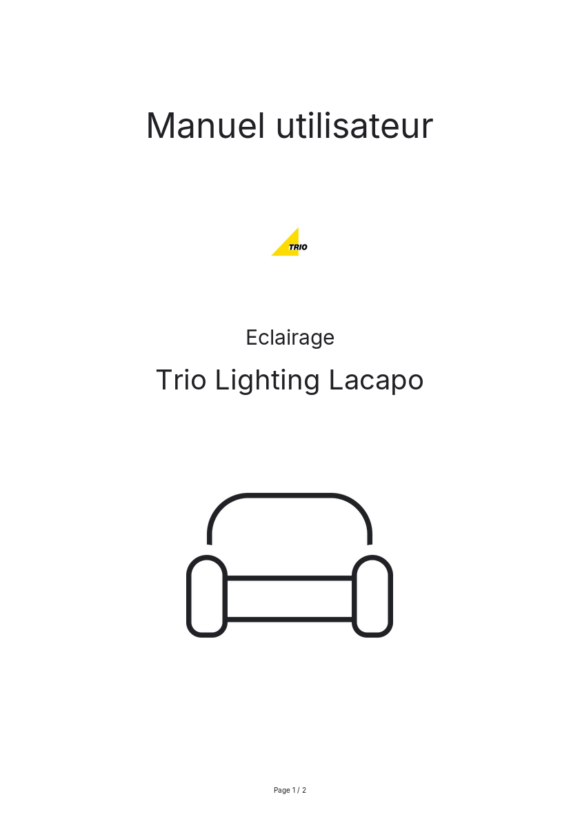 Page n°1 - Manuel utilisateur Trio Lighting Lacapo
