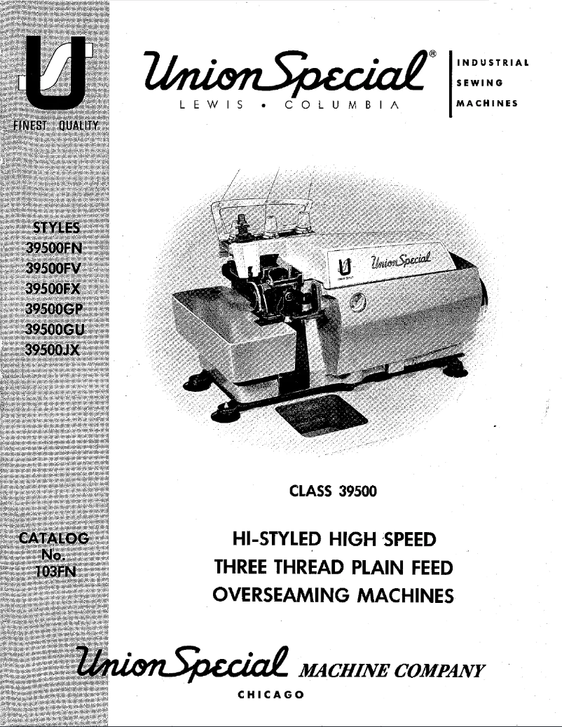 Page n°1 - Manuel utilisateur Union Special 39500FX