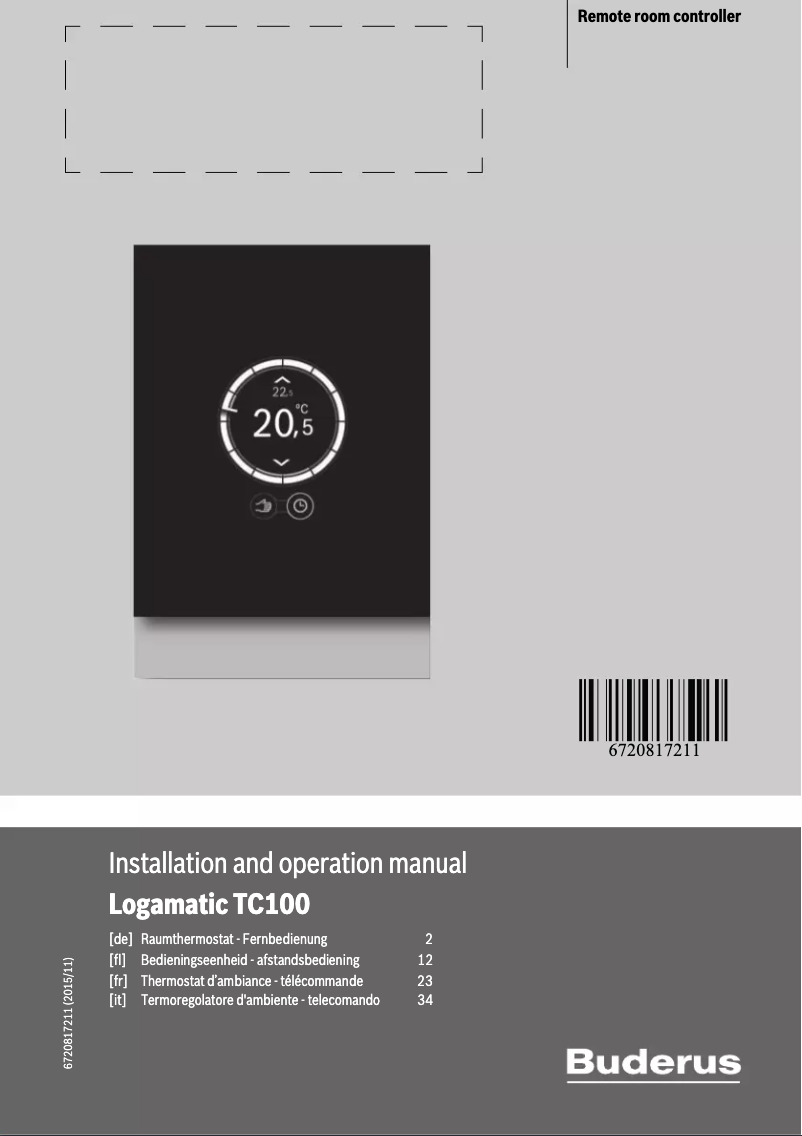 Página 1 del manual Manual de usuario Buderus Logamatic TC100