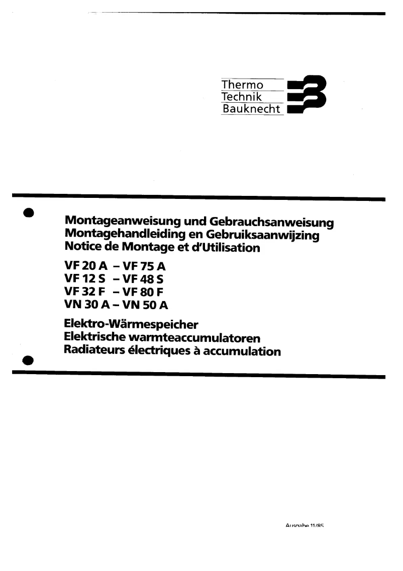 Image de la première page du manuel de l'appareil VF75A