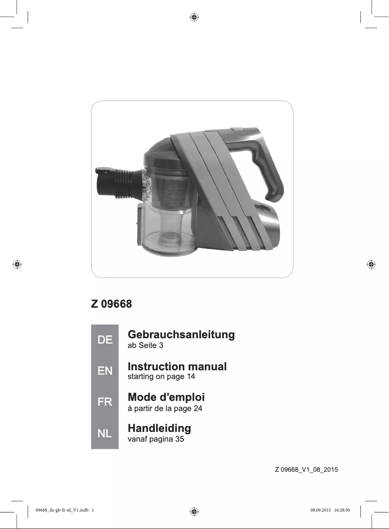 Página 1 del manual Manual de usuario Cleanmaxx Z 09668
