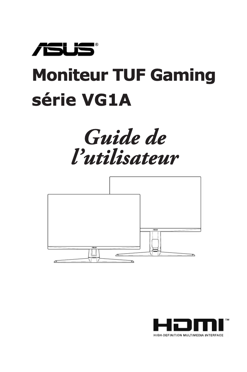 Page n°1 - Manuel utilisateur Asus TUF Gaming VG27AQGL1A
