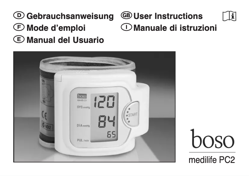 Page 1 de la notice Manuel utilisateur Boso Medilife PC2