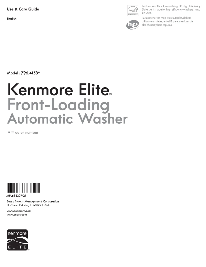 Página 1 del manual Manual de usuario Kenmore 796.41582 Elite