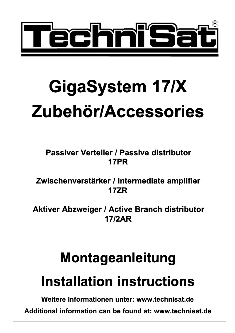 Page n°1 - Manuel utilisateur TechniSat 17ZR