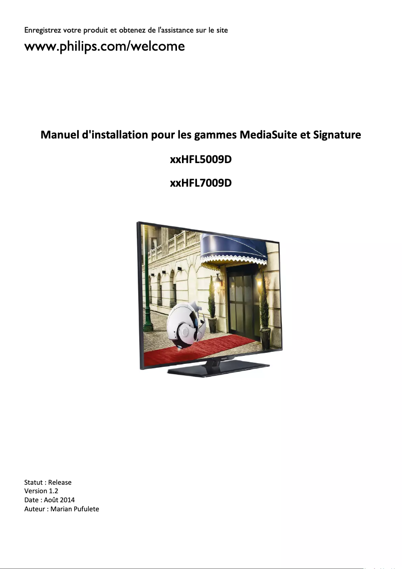 Page 1 of the manual Installation Guide Philips 32HFL5009D