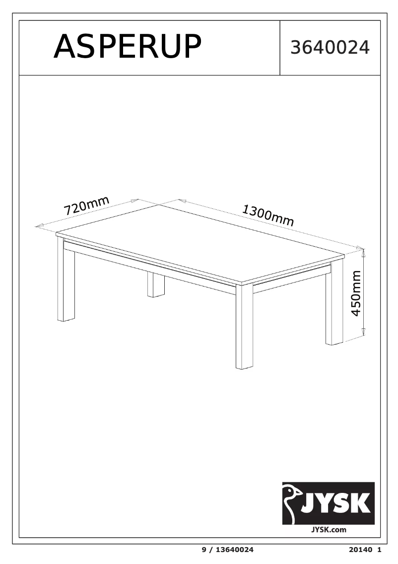 Image de la première page du manuel de l'appareil Asperup