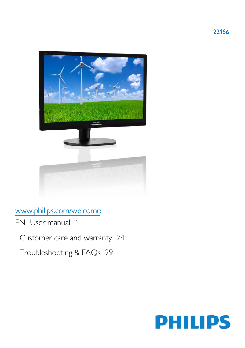Page n°1 - Manuel utilisateur Philips 221S6
