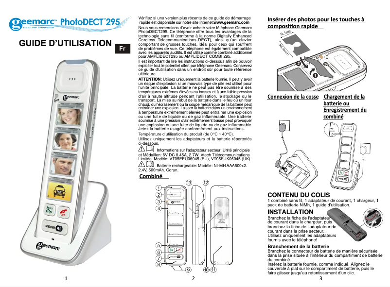 Imagen de la primera página del manual del dispositivo PhotoDect 295