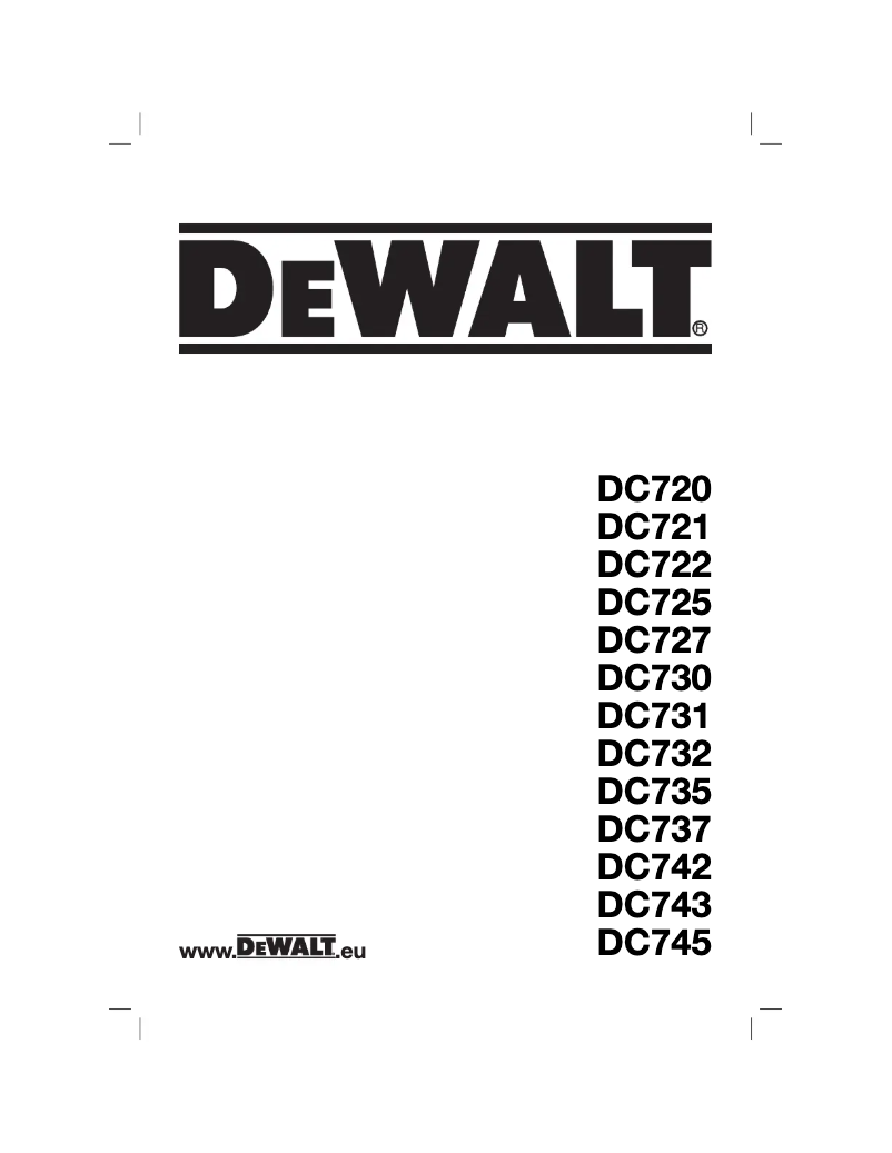 Page 1 de la notice Manuel utilisateur DeWalt DC742