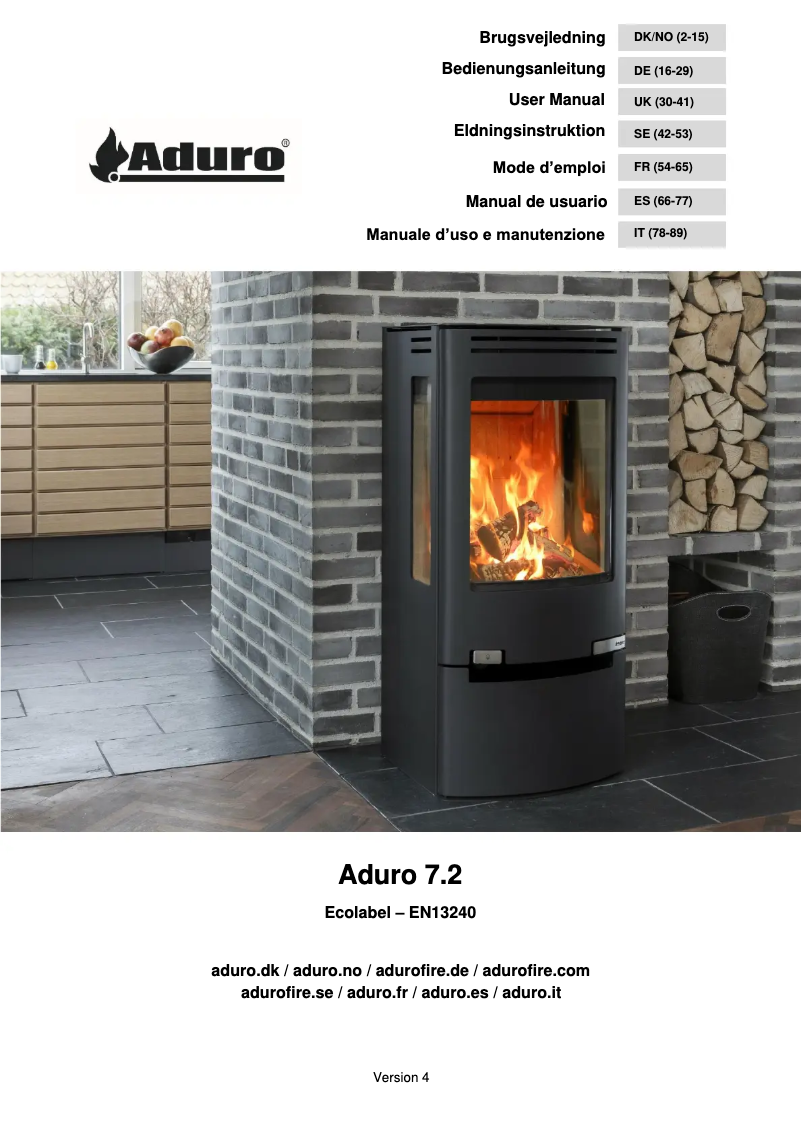 Page 1 de la notice Manuel utilisateur Aduro 7.2
