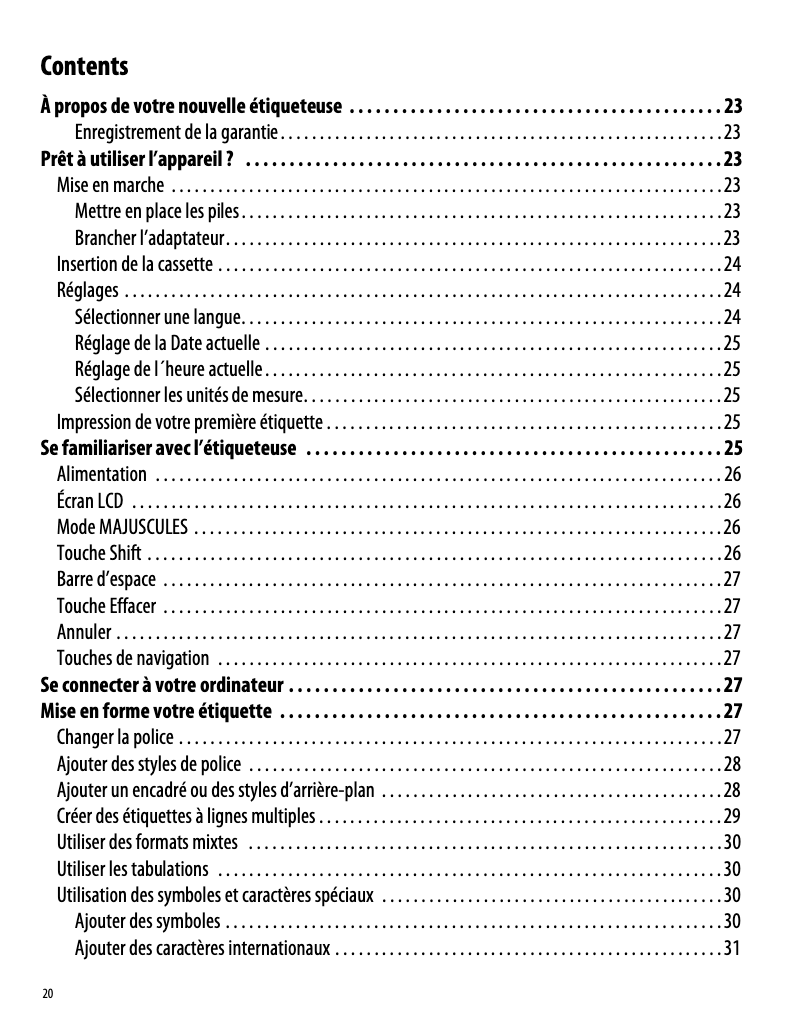 Page n°1 - Manuel utilisateur Dymo LabelManager 450D