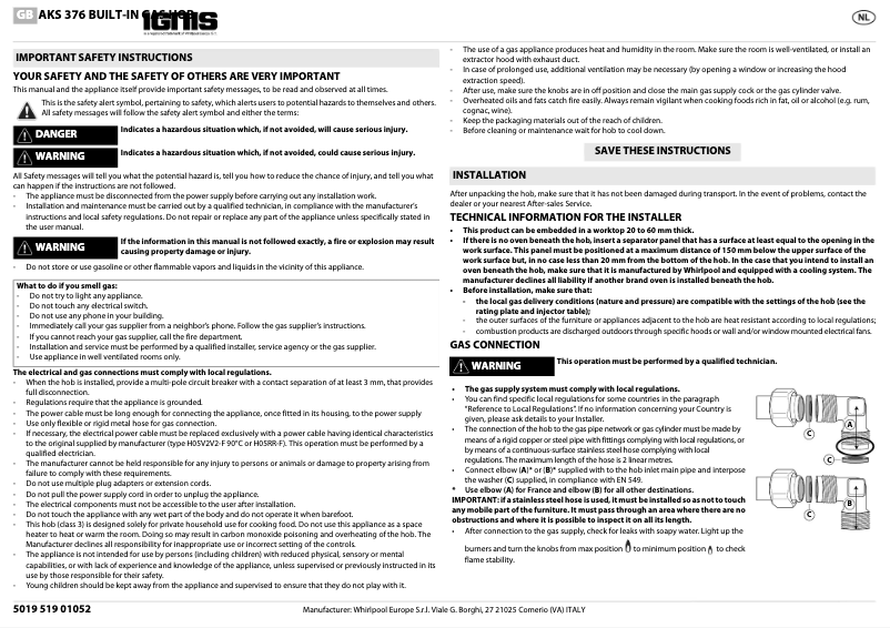 Image de la première page du manuel de l'appareil AKS376NB