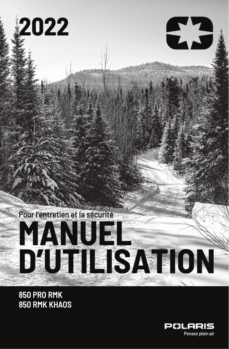Page n°1 - Manuel utilisateur Polaris 850 RMK Khaos 165 (2022)