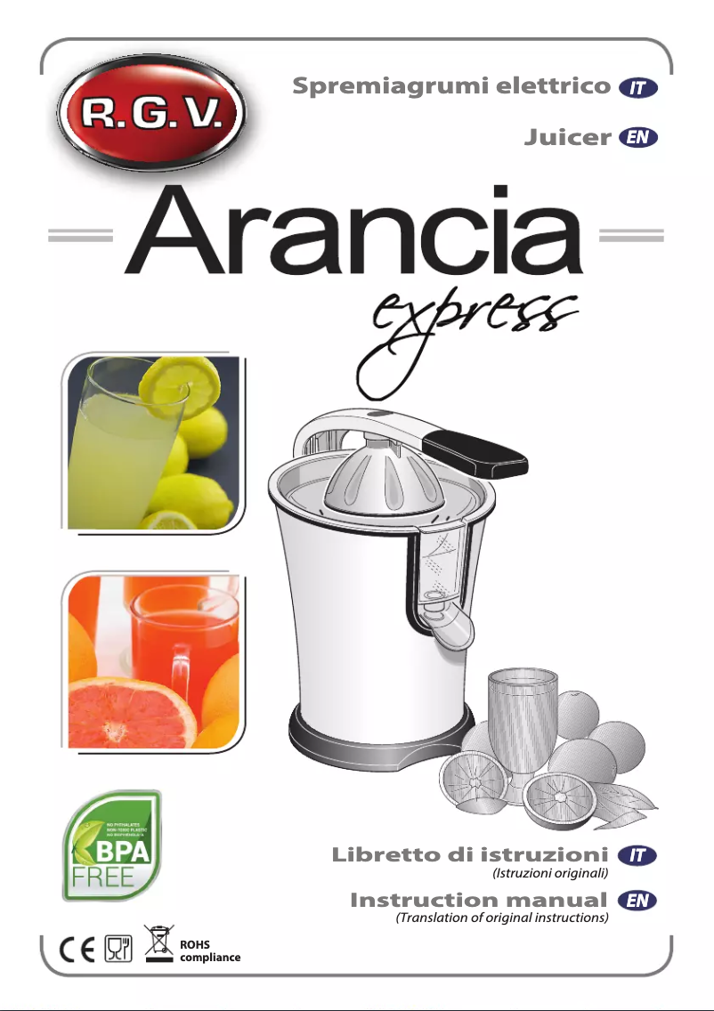Page n°1 - Manuel utilisateur RGV Arancia Express