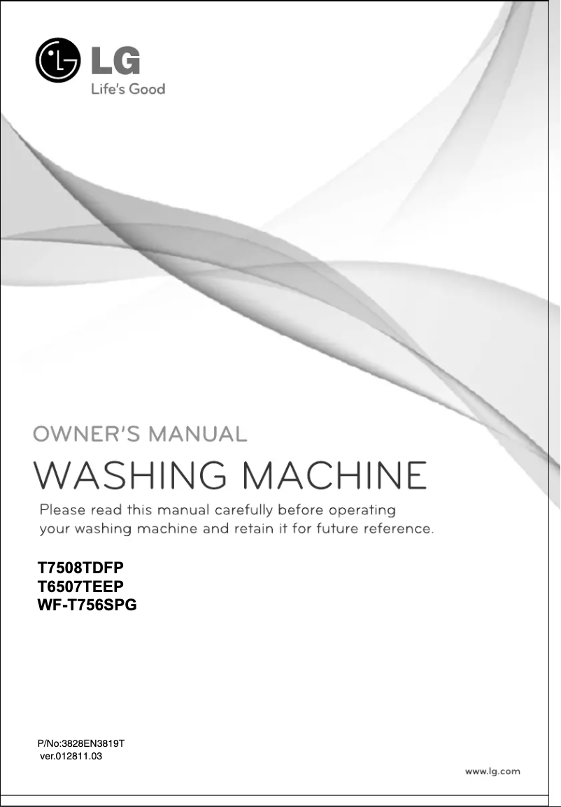 Page n°1 - Manuel utilisateur LG WF-T756SPG