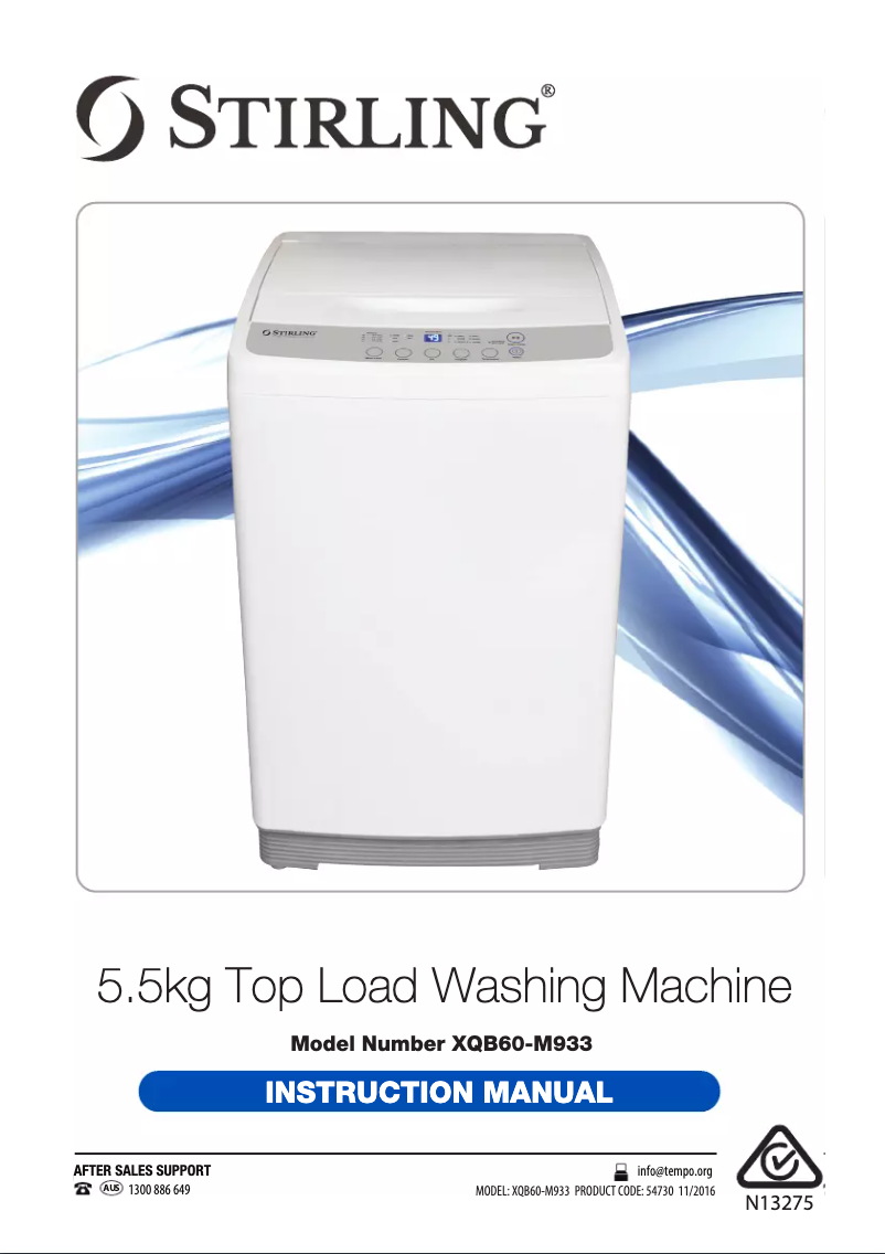 Image de la première page du manuel de l'appareil XQB60-M933