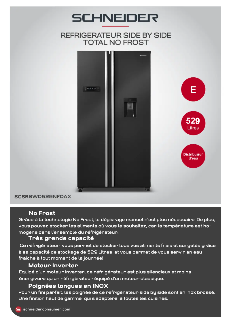 Page 1 de la notice Fiche technique Schneider SCSBSWD529NFDAX