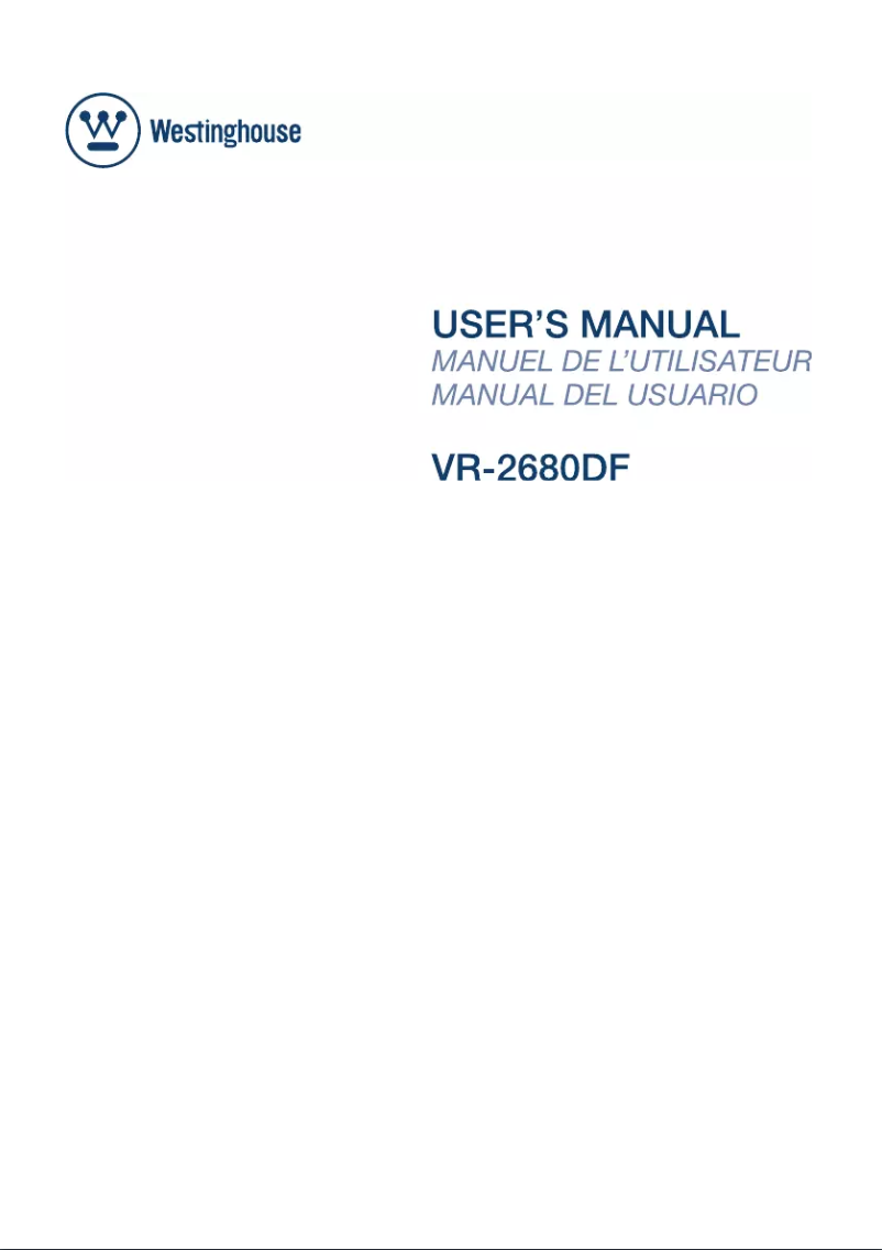 Page n°1 - Manuel utilisateur Westinghouse VR-2680DF