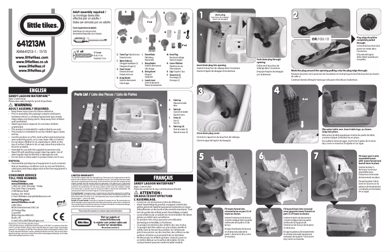 Image de la première page du manuel de l'appareil Sandy Lagoon Waterpark