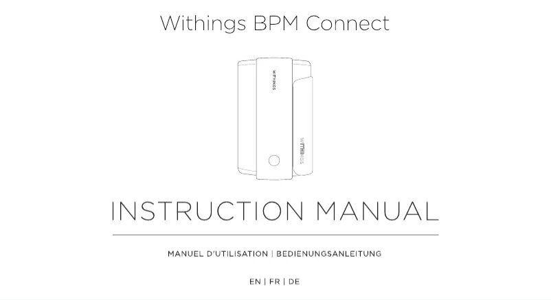 Image de la première page du manuel de l'appareil BPM Connect