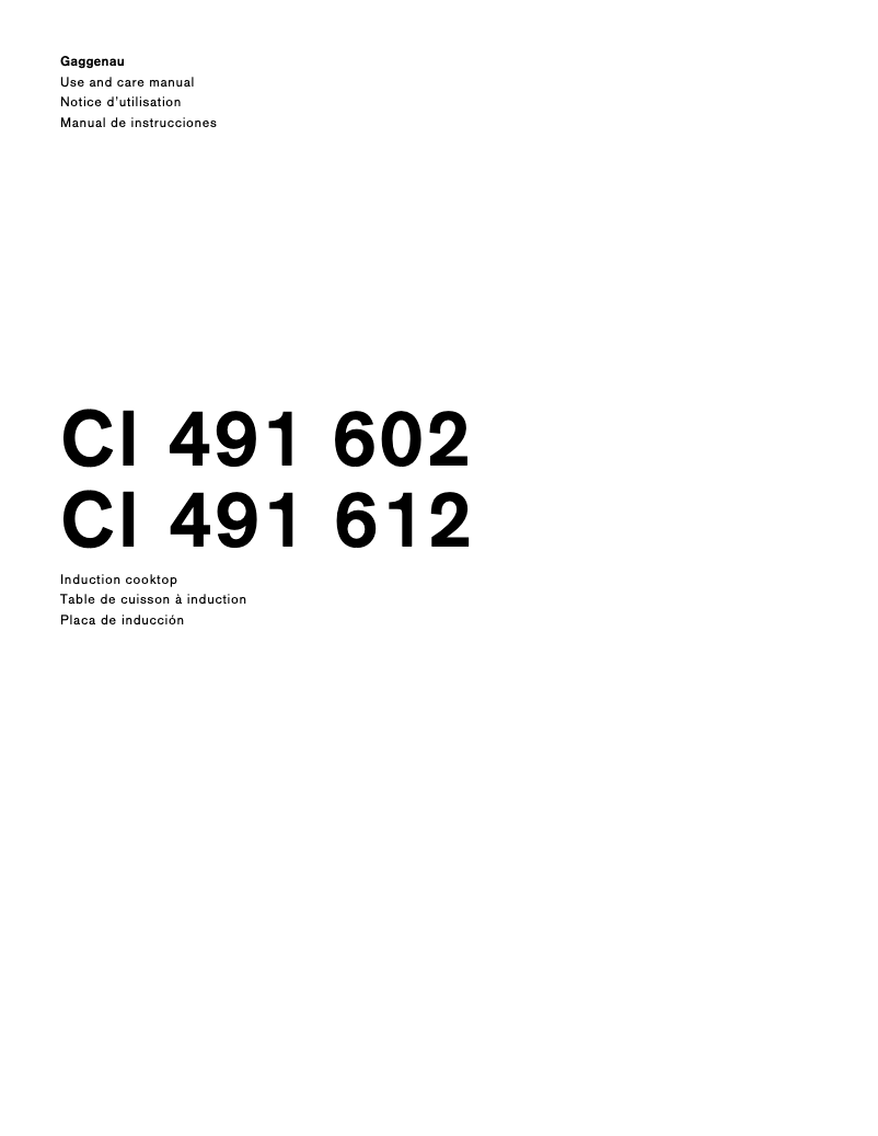 Image de la première page du manuel de l'appareil CI491612