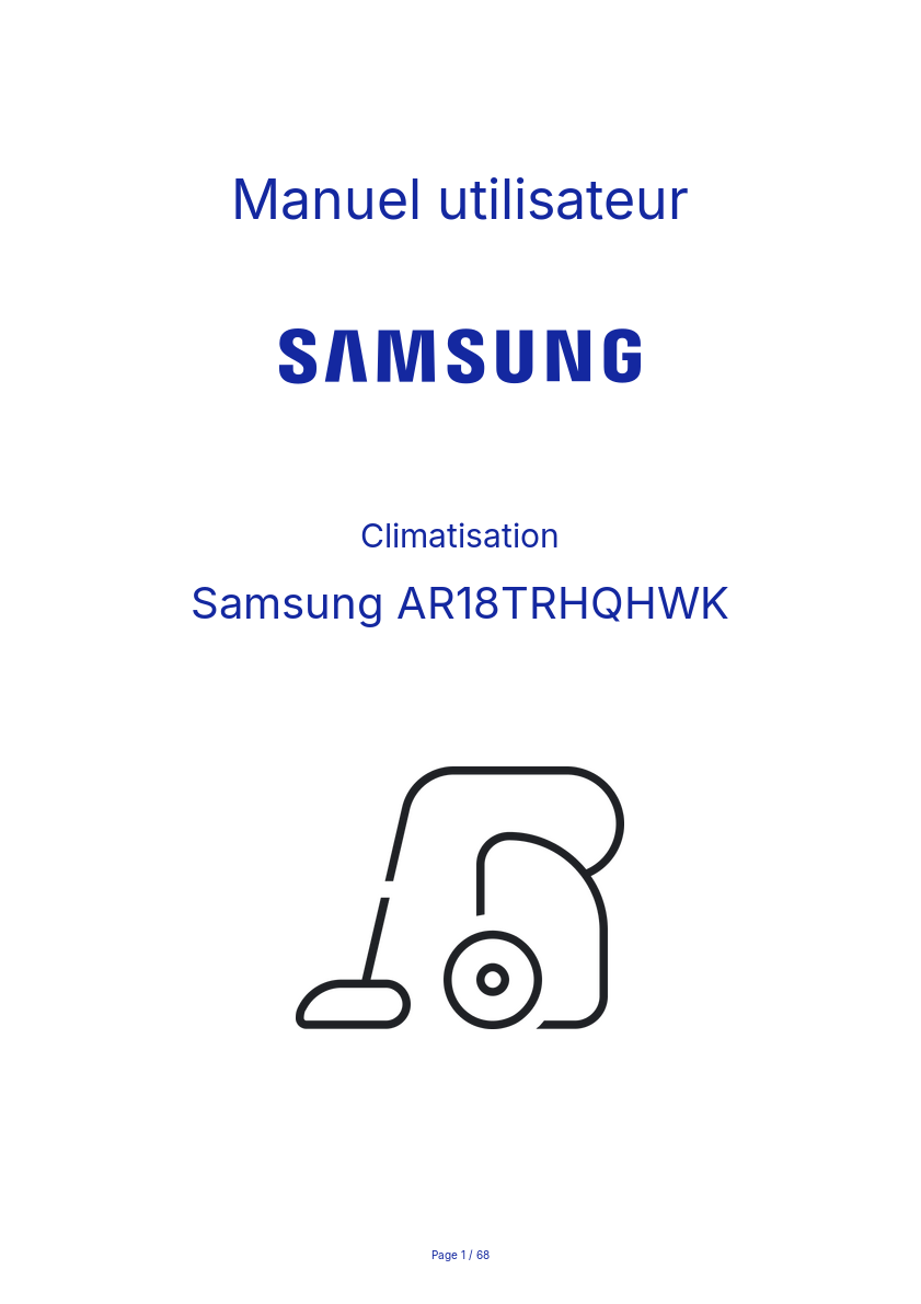 Page n°1 - Manuel utilisateur Samsung AR18TRHQHWK