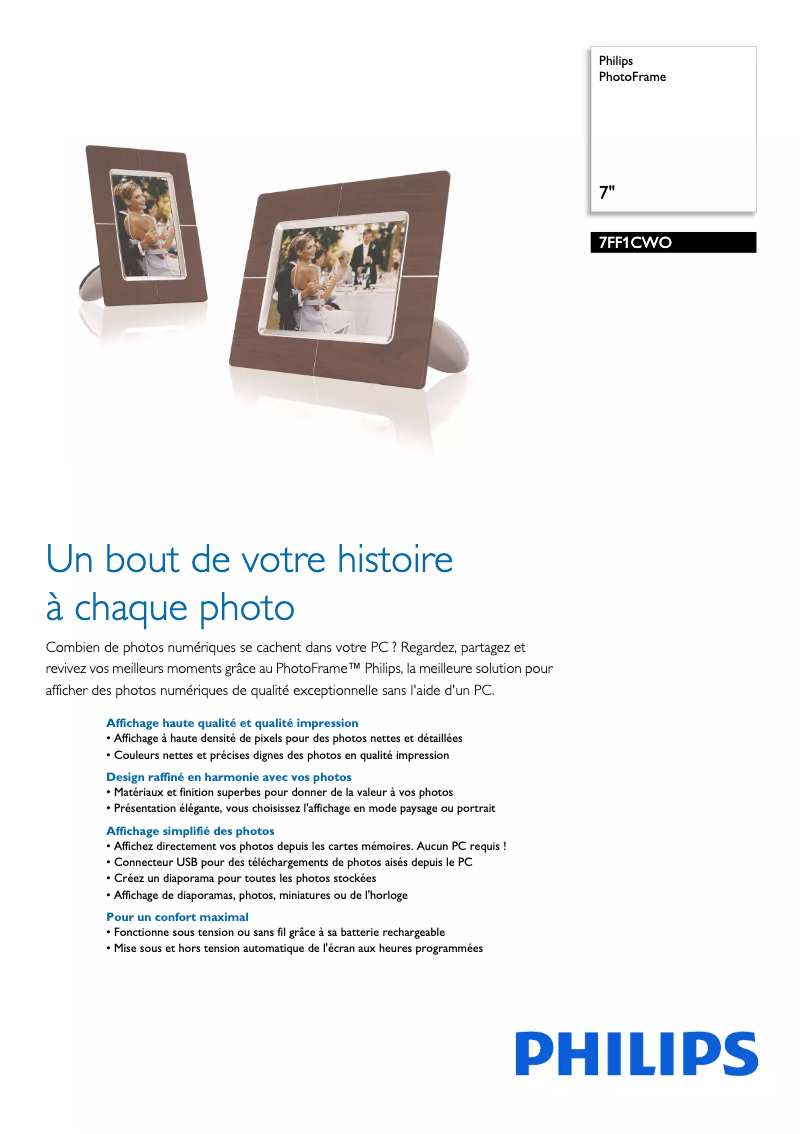 Image de la première page du manuel de l'appareil 7FF1CWO