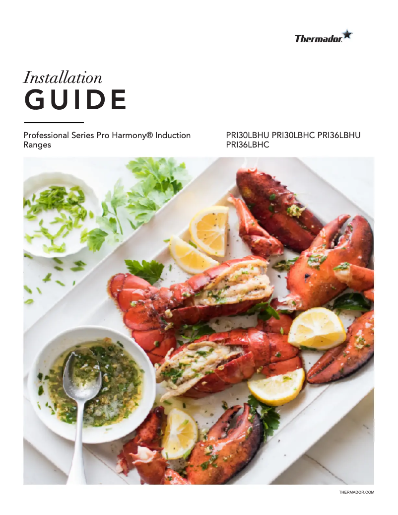 Page n°1 - Guide d'installation Thermador PRI30LBHU