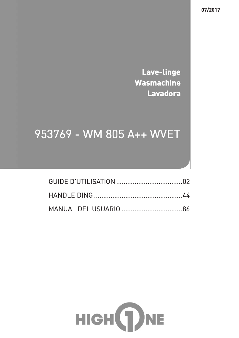 First page image of the manual for WM 805 A++ WVET