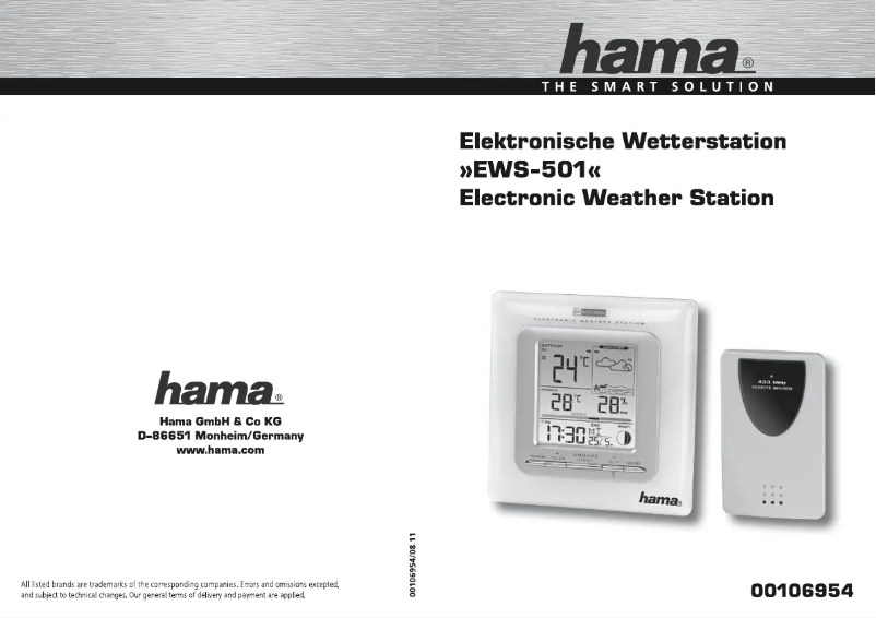 Page 1 de la notice Manuel utilisateur Hama EWS-501