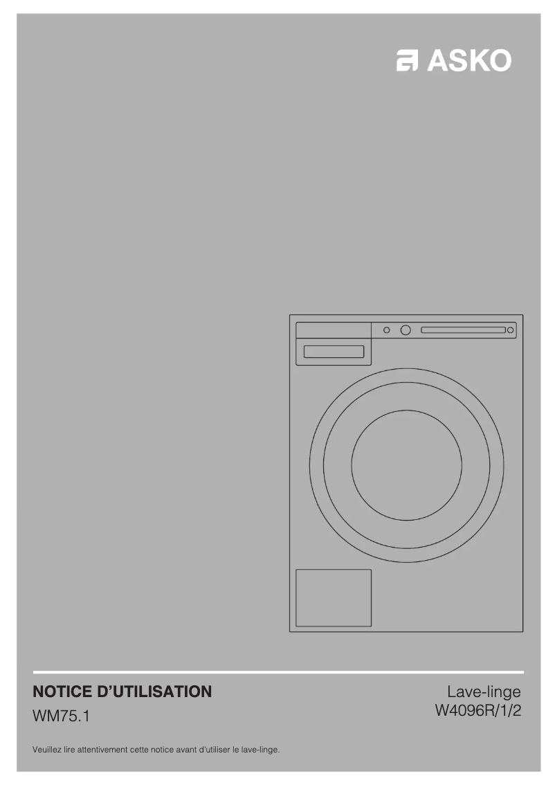 Page n°1 - Manuel utilisateur Asko W4096P.W
