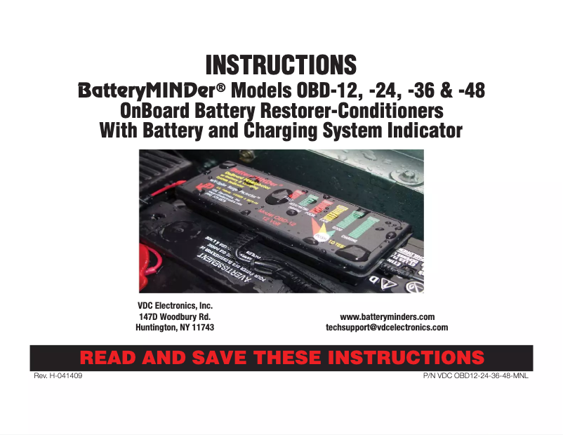 Page n°1 - Manuel utilisateur BatteryMINDer OBD-48V
