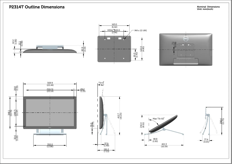 Page 1 de la notice Manuel utilisateur Dell P2314T