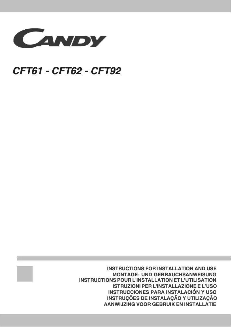 Page n°1 - Manuel utilisateur Candy CFT 92 W