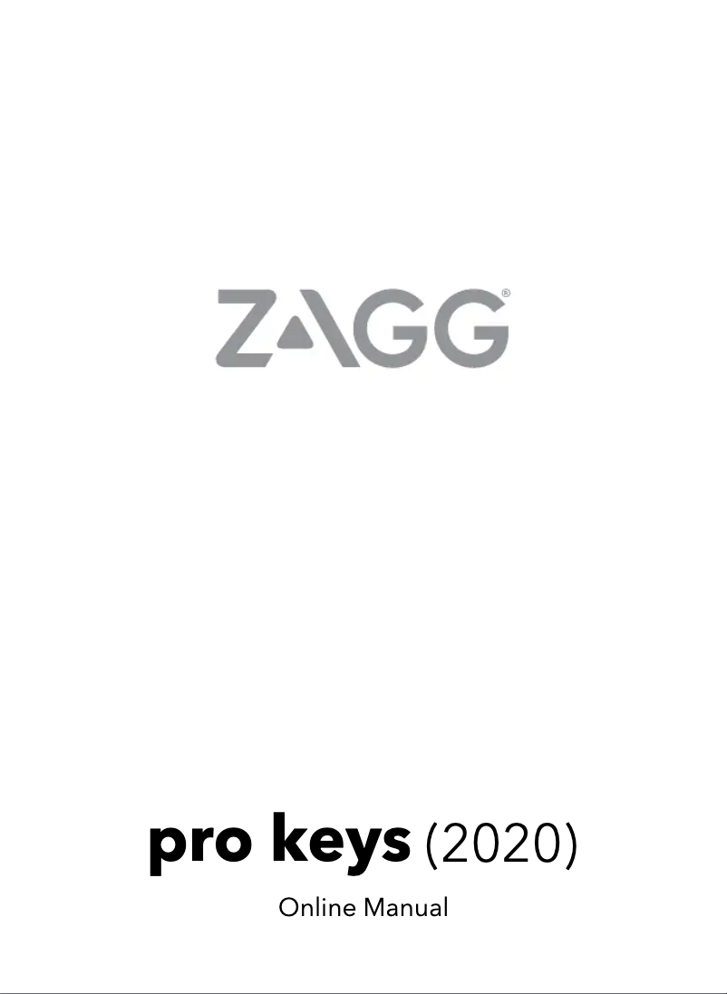 Page 1 of the manual User Manual Zagg Pro Keys (2020)