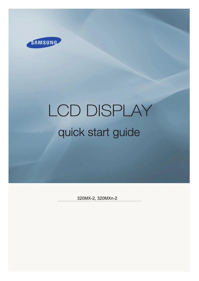 Page n°1 - Guide d'installation Samsung SyncMaster 320MX-2