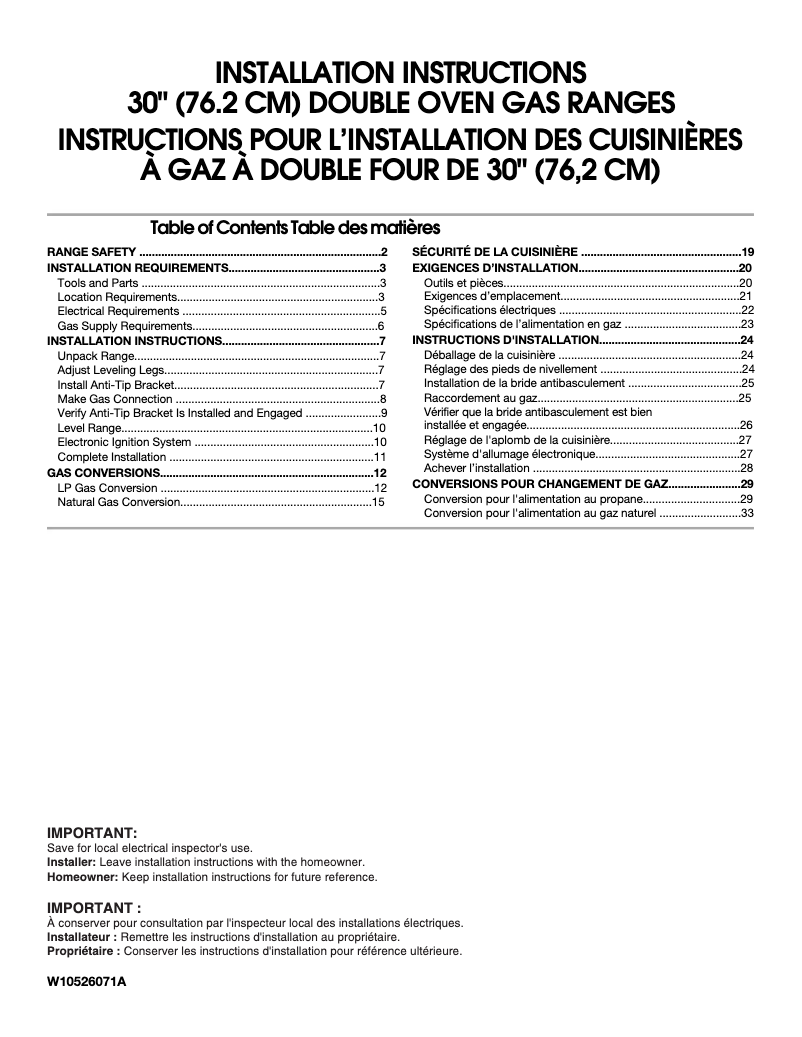 Page 1 de la notice Manuel utilisateur Maytag MGT8720DS