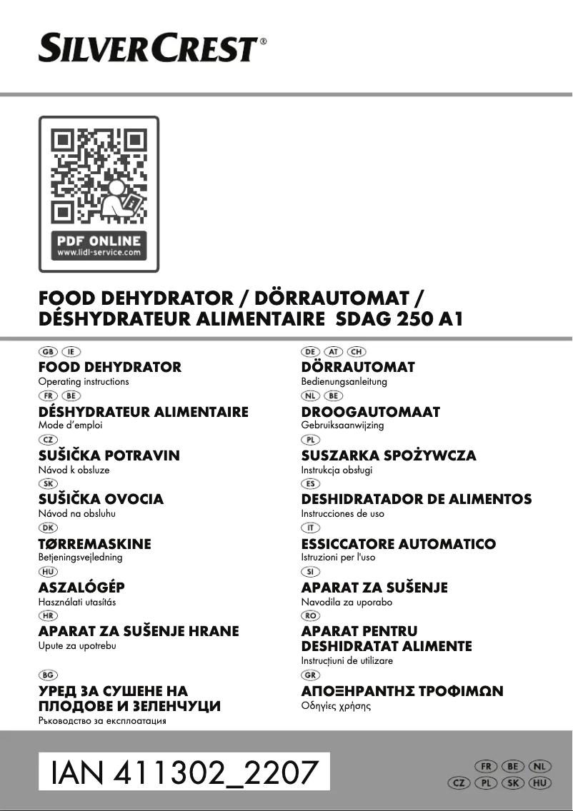 Page 1 de la notice Manuel utilisateur SilverCrest SDAG 250 A1