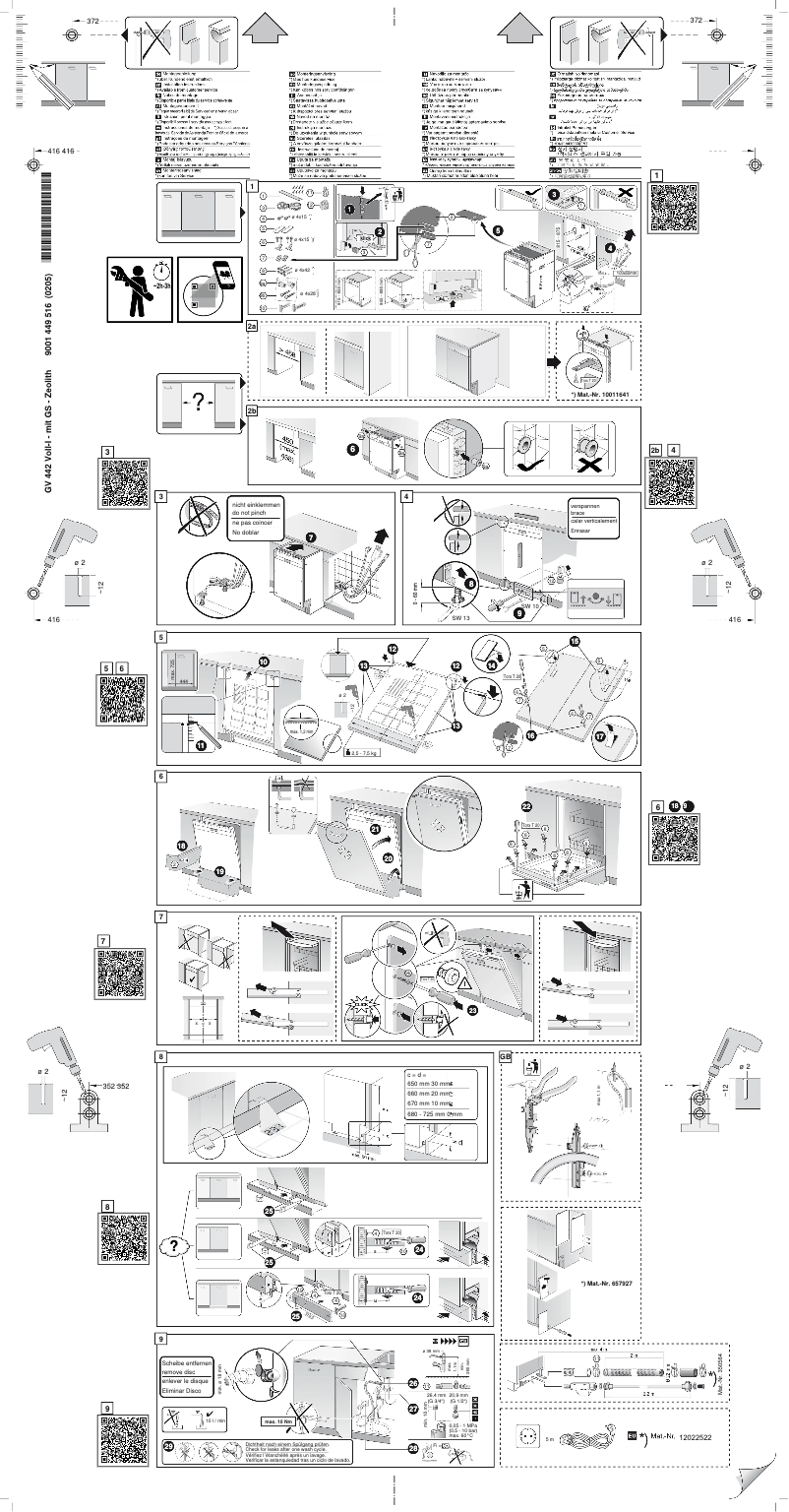 Page n°1 - Instructions / montage Siemens SR65ZX23ME