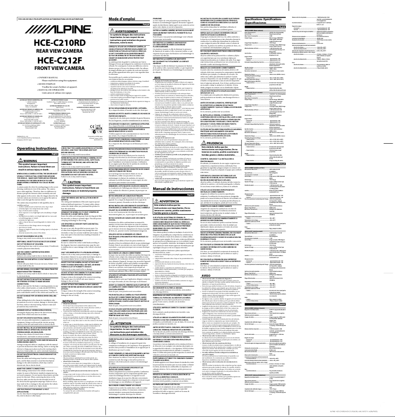 Imagen de la primera página del manual del dispositivo HCE-C212F