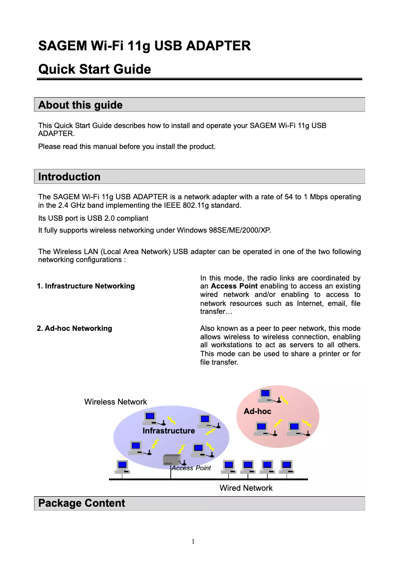Page n°1 - Manuel utilisateur Sagem XG760A