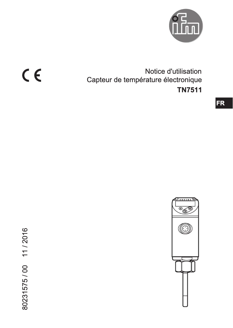 Page n°1 - Manuel utilisateur IFM TN7511