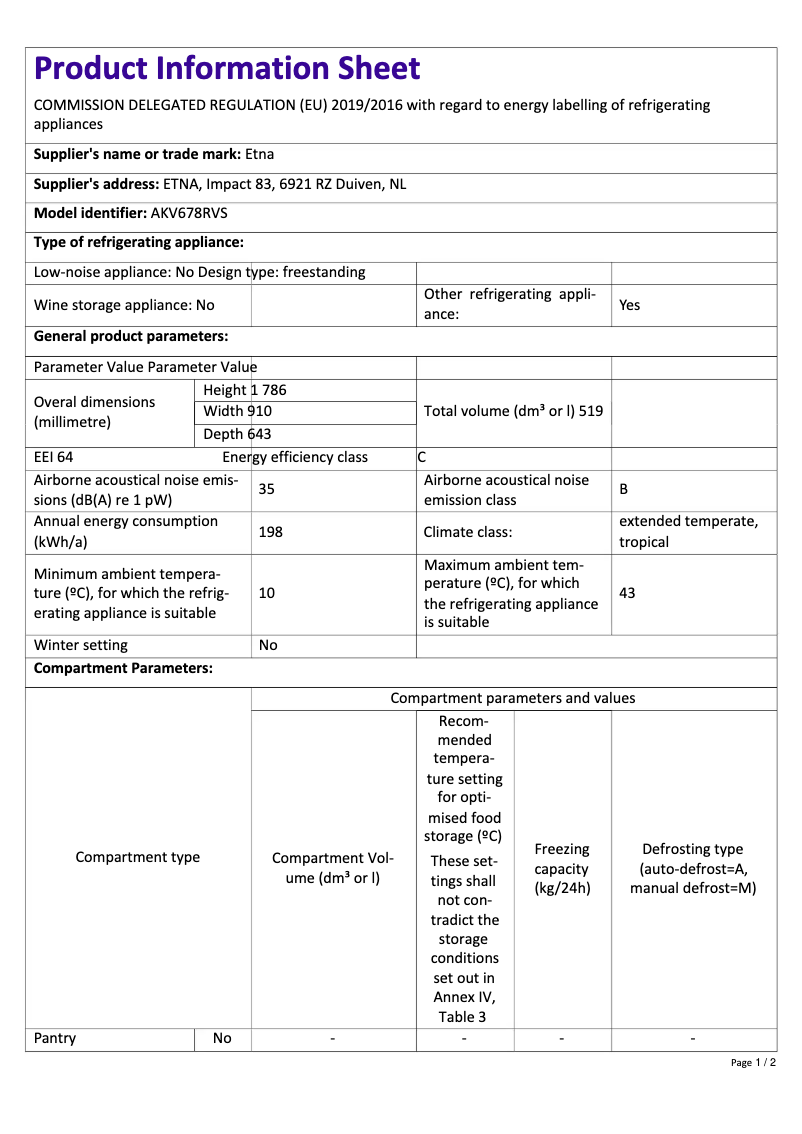 Image de la première page du manuel de l'appareil AKV678RVS