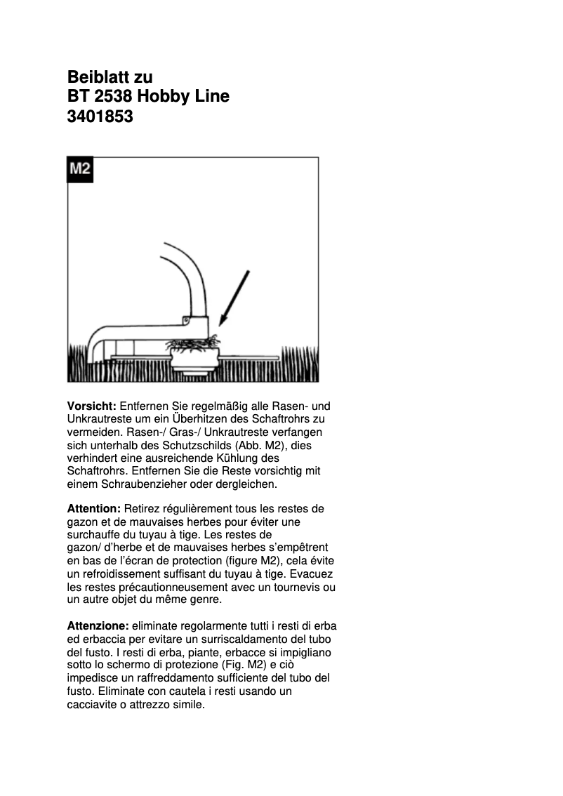 Page 1 de la notice Manuel utilisateur Do It + Garden BT 2538 Hobby Line