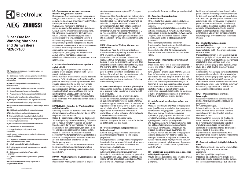 Page n°1 - Manuel utilisateur AEG M2GCP100
