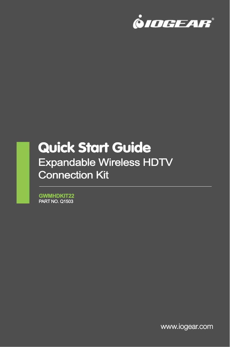Page n°1 - Manuel utilisateur iogear GWMHDKIT22