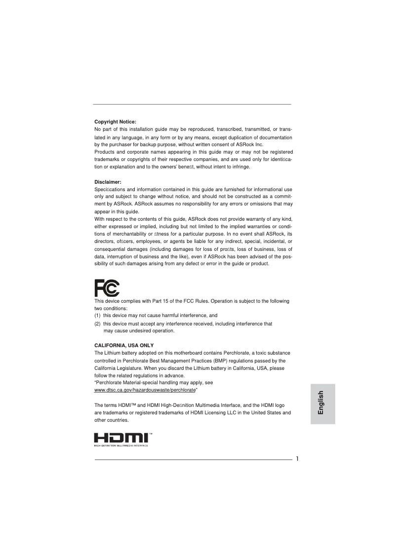 Page n°1 - Manuel utilisateur Asrock AD2700-ITX
