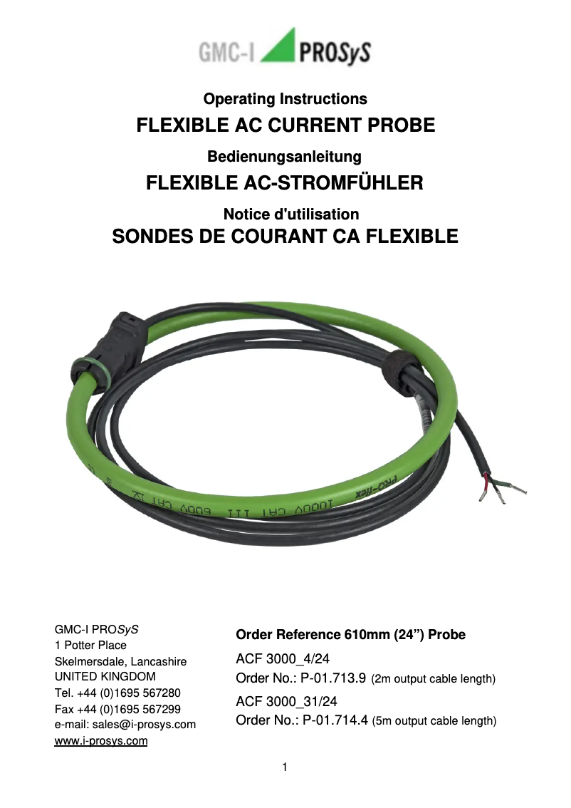 Image de la première page du manuel de l'appareil SINEAX DM5000