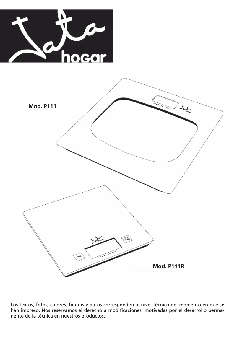 Page 1 de la notice Manuel utilisateur Jata P111